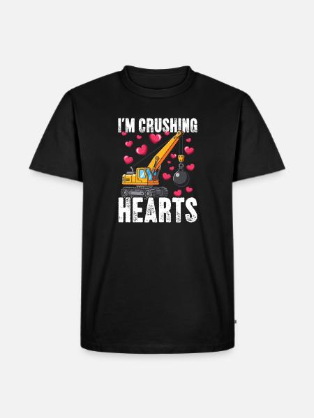 Crushing Hearts Crane - Men's Premium Organic T-Shirt - black