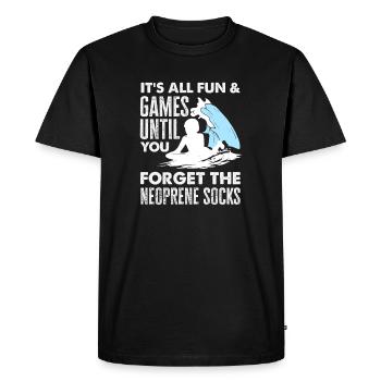 Surfing Surfboarder Bodyboarder - Men's Premium Organic T-Shirt - black - Front - Nico (187cm)
