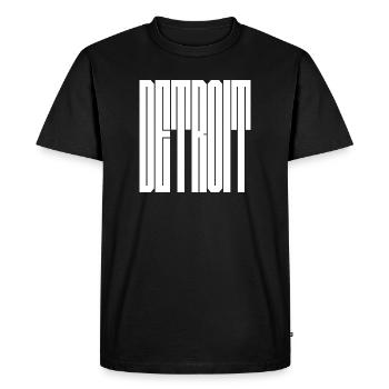 Detroit USA City logo - Men's Premium Organic T-Shirt - black - Front - Nico (187cm)