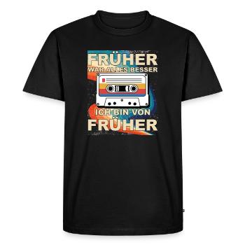 Tout était mieux avant - je viens d’avant - T-shirt Premium bio Homme - noir - Devant - Nico (187cm)
