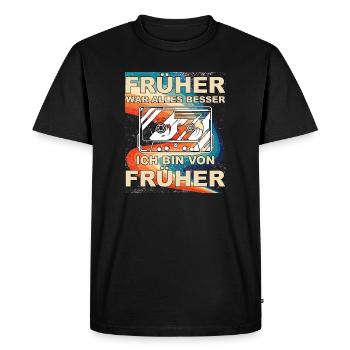 Tout était mieux avant - je viens d’avant - T-shirt Premium bio Homme - noir - Devant - Nico (187cm)