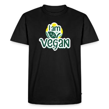 Je suis végétalien. - T-shirt Premium bio Homme - noir - Devant - Nico (187cm)