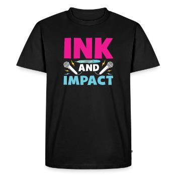 Poetry Slam Ink and Impact Slam Poetry - Men's Premium Organic T-Shirt - black - Front - Nico (187cm)