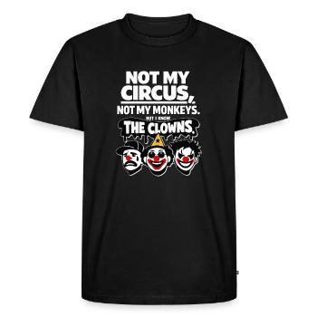 Déclaration Pas Mon Cirque, Pas Mon Singe - T-shirt Premium bio Homme - noir - Devant - Nico (187cm)