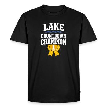 Compte à rebours du week-end du lac vers les journées en mer - T-shirt Premium bio Homme - noir - Devant - Nico (187cm)