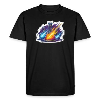 Expérience du laboratoire de la pluie de météores Quadrantide Lab Geek - T-shirt Premium bio Homme - noir - Devant - Nico (187cm)