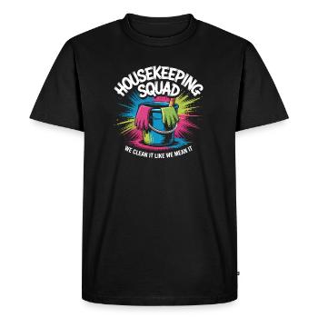 Funny Cleaning Design - Men's Premium Organic T-Shirt - black - Front - Nico (187cm)