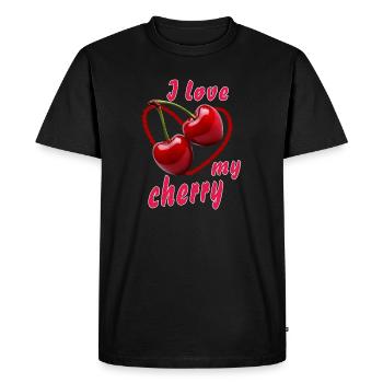 CERISES J’adore ma cerise - T-shirt Premium bio Homme - noir - Devant - Nico (187cm)