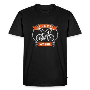 I Love My Bike Vintage Banner - Men's Premium Organic T-Shirt - black - Front - Nico (187cm)