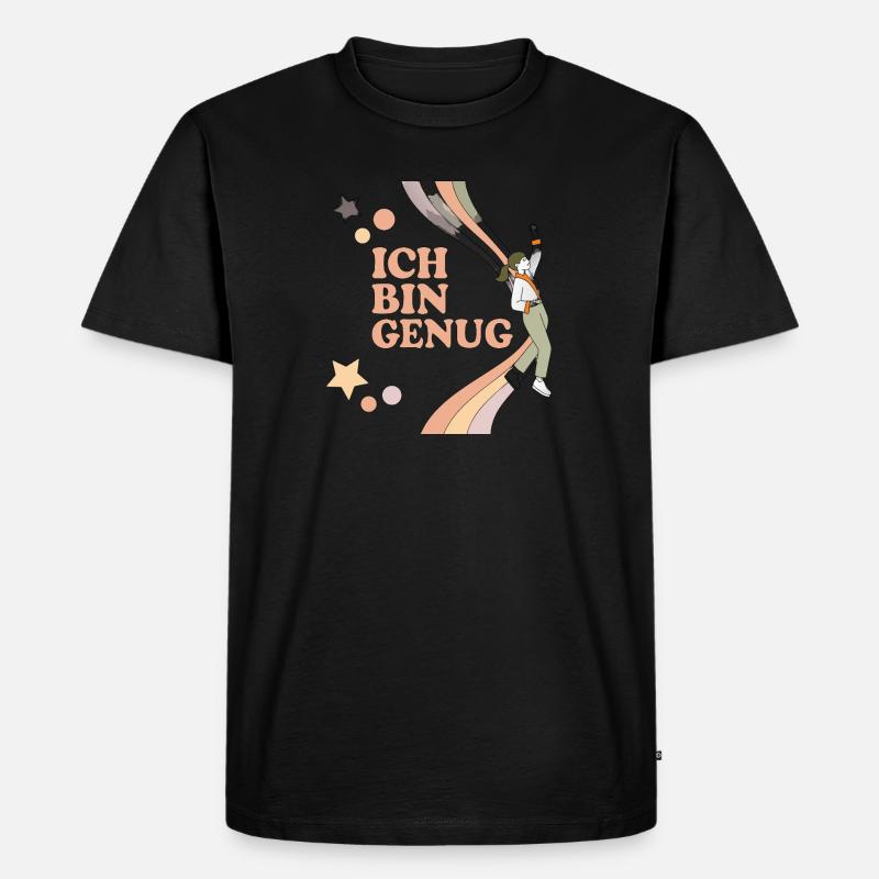 Ich bin Genug – Pastell Regenbogen Held - Männer Premium Bio T-Shirt - Schwarz