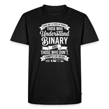 Comprenant binaire : Chemise qui dit un geek - T-shirt Premium bio Homme - noir - Devant - Nico (187cm)