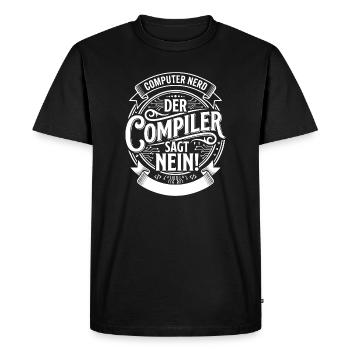 The compiler says no - Men's Premium Organic T-Shirt - black - Front - Nico (187cm)