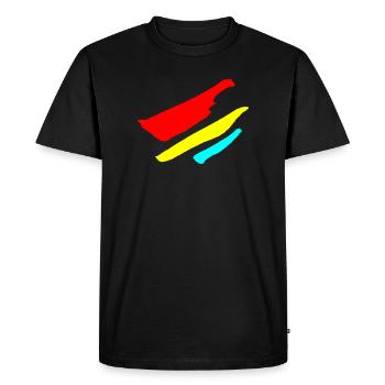 Bandes - Motif de drapeau VECTOR - T-shirt Premium bio Homme - noir - Devant - Nico (187cm)