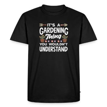 C’est une question de jardinage - T-shirt Premium bio Homme - noir - Devant - Nico (187cm)