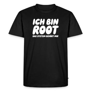 Je suis Root – Le système m’appartient - T-shirt Premium bio Homme - noir - Devant - Nico (187cm)