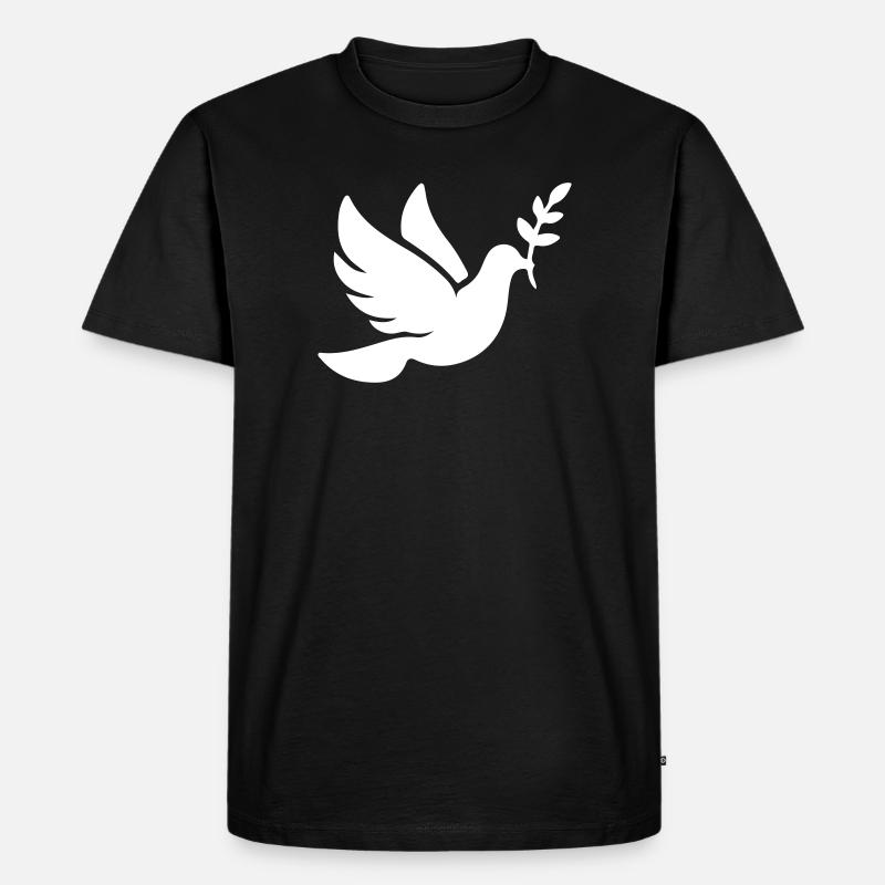 Taube Frieden Glaube - Männer Premium Bio T-Shirt - Schwarz