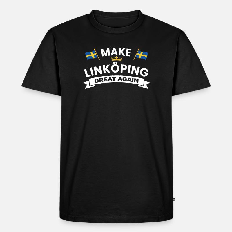 Linköping Stärkere Kohäsion - Männer Premium Bio T-Shirt - Schwarz