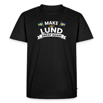 Blason de la fierté de la ville de Lund - T-shirt Premium bio Homme - noir - Devant - Nico (187cm)