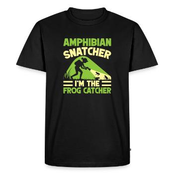 Frog Catcher Amphibian Snatcher Frog - Men's Premium Organic T-Shirt - black - Front - Nico (187cm)