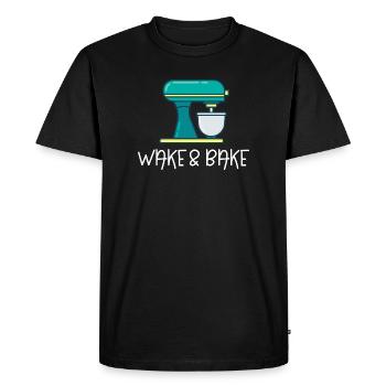 Réveillez-vous et cuisez - T-shirt Premium bio Homme - noir - Devant - Nico (187cm)