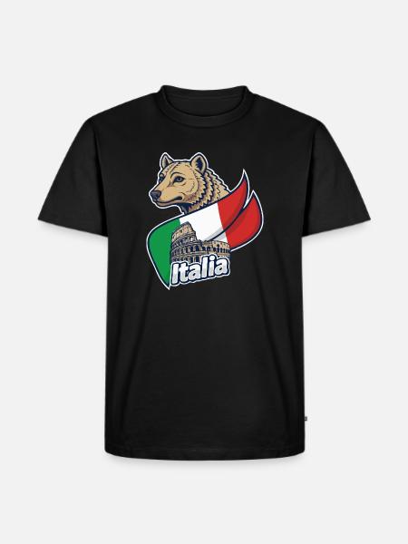 Italian Wolf with Colosseum - Men's Premium Organic T-Shirt - black