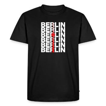 TOUR DE TÉLÉVISION DE BERLIN, ALEX POINT DE REPÈRE DIT EST BERLIN - T-shirt Premium bio Homme - noir - Devant - Nico (187cm)