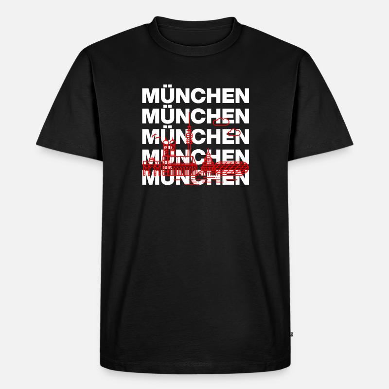 MÜNCHEN SKYLINE STACK – MIA SAN MUNICH - Männer Premium Bio T-Shirt - Schwarz