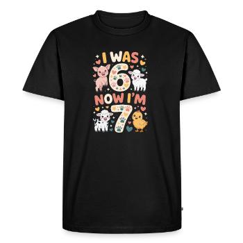Anniversaire 7 ans : Imprimé animal - T-shirt Premium bio Homme - noir - Devant - Nico (187cm)
