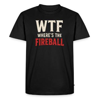 C’est quoi ce truc : Où est l’humour de la boule de feu - T-shirt Premium bio Homme - noir - Devant - Nico (187cm)