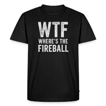C’est quoi ce truc : Où est l’humour de la boule de feu - T-shirt Premium bio Homme - noir - Devant - Nico (187cm)