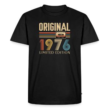 50th Birthday 50th Anniversary Original 1976 - Men's Premium Organic T-Shirt - black - Front - Nico (187cm)