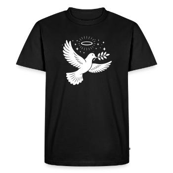 Colombe Sainte Chrétienne - T-shirt Premium bio Homme - noir - Devant - Nico (187cm)