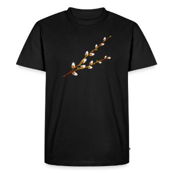 Branches délicates de manche de palmier – Motif printanier - T-shirt Premium bio Homme - noir - Devant - Nico (187cm)