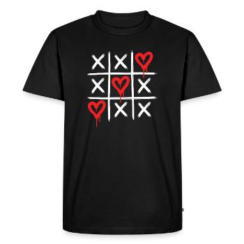 Cœurs de graffiti – Art de rue d’amour dégoulinant - T-shirt Premium bio Homme - noir - Devant - Nico (187cm)