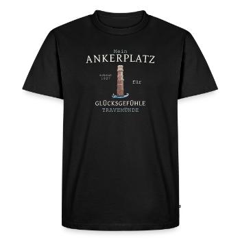 My anchorage Travemünde lighthouse, drawing - Men's Premium Organic T-Shirt - black - Front - Nico (187cm)