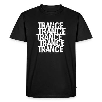 Trance Typographic Pattern - Men's Premium Organic T-Shirt - black - Front - Nico (187cm)