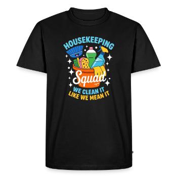 Funny Cleaning Design - Men's Premium Organic T-Shirt - black - Front - Nico (187cm)