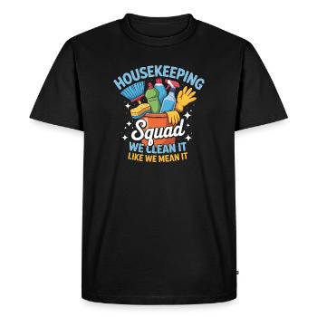 Funny Cleaning Design - Men's Premium Organic T-Shirt - black - Front - Nico (187cm)