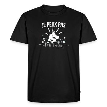Roller Patin Humour J’AI Patin J'Peux Pas J'Ai Pat - T-shirt Premium bio Homme - noir - Devant - Nico (187cm)