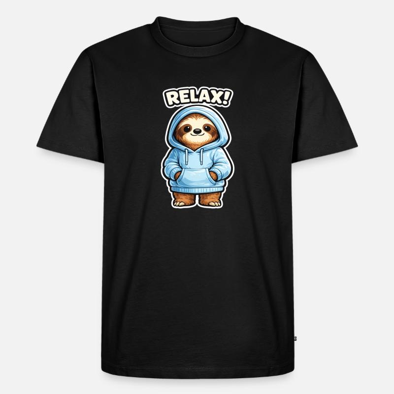 Sweat à capuche Relax Sloth - T-shirt Premium bio Homme - noir