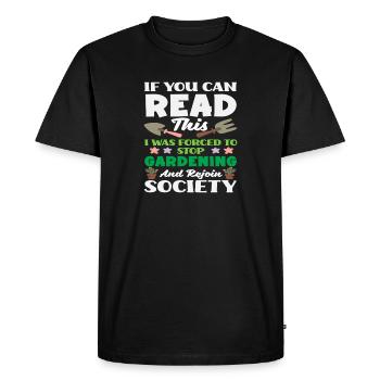 Obligés d’arrêter les amateurs de plantes de la Gardening Society - T-shirt Premium bio Homme - noir - Devant - Nico (187cm)