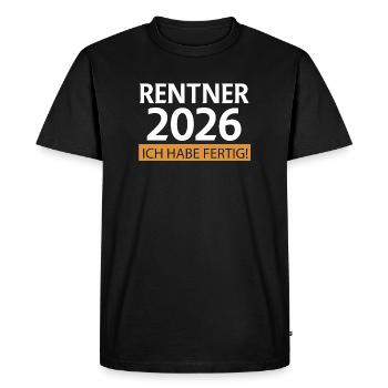 Retraités 2026 - T-shirt Premium bio Homme - noir - Devant - Nico (187cm)