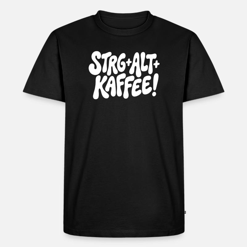 Strg Alt Kaffee Design - Männer Premium Bio T-Shirt - Schwarz