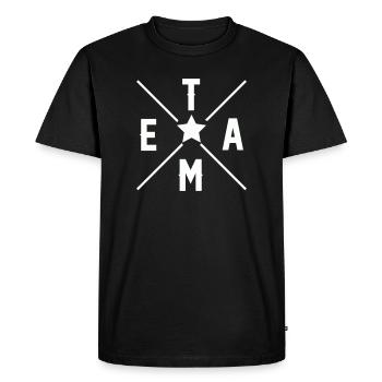 Équipe - T-shirt Premium bio Homme - noir - Devant - Nico (187cm)