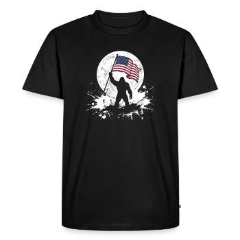Bigfoot Lune Bigfoot patriotique drôle pour le 4e anniversaire - T-shirt Premium bio Homme - noir - Devant - Nico (187cm)