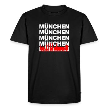 SILHOUETTE DE MUNICH, FIER DE BAVIÈRE ! MIR SAN MUNICH - T-shirt Premium bio Homme - noir - Devant - Nico (187cm)