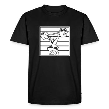 Powerlifting Bodybuilder Weightlifter Gym - Men's Premium Organic T-Shirt - black - Front - Nico (187cm)
