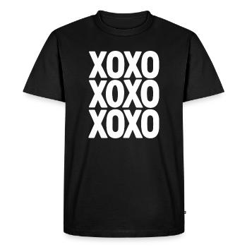 XOXO Love Text Minimal Repeating Design - Men's Premium Organic T-Shirt - black - Front - Nico (187cm)