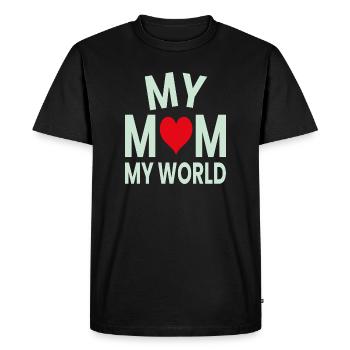 Ma mère, mon cœur du monde, - T-shirt Premium bio Homme - noir - Devant - Nico (187cm)