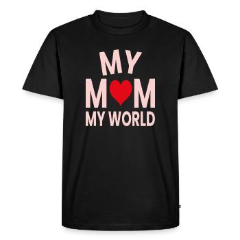 My mother my world - Men's Premium Organic T-Shirt - black - Front - Nico (187cm)